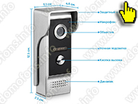 Цветной HD видеодомофон 7 для квартиры Eplutus EP-7400 - основные элементы вызывной панели